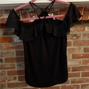 Chic Black Ruffle Top
